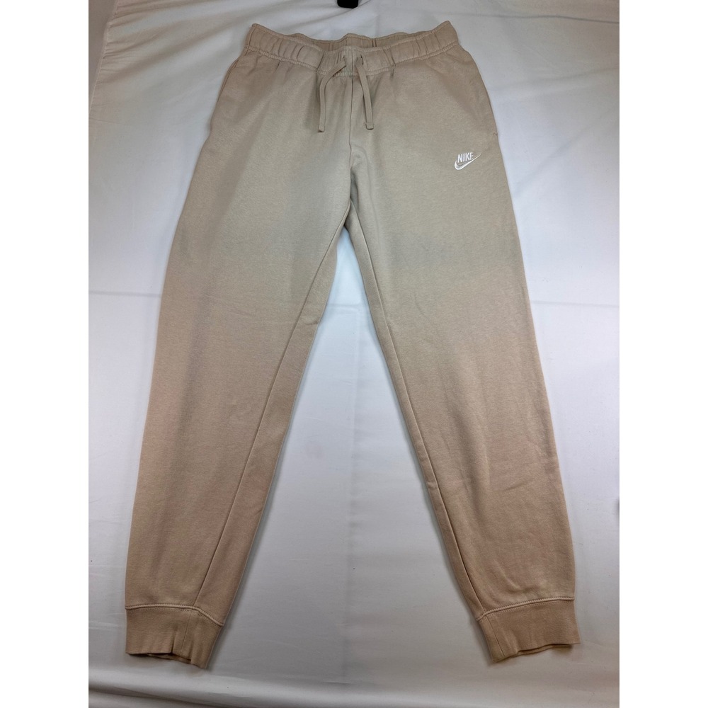 Nike Sportswear Essential Fleece Joggers Tan Beige Womens Medium